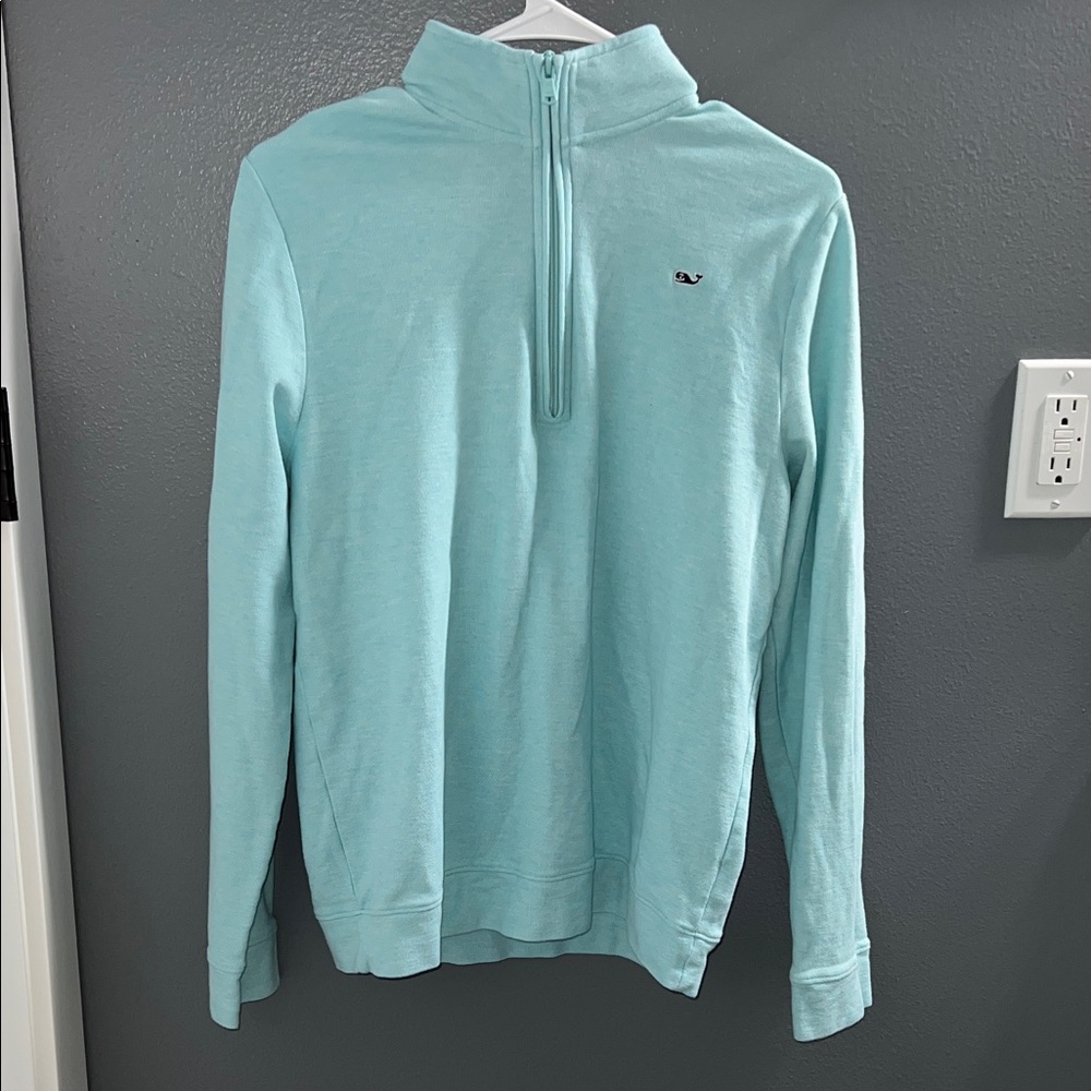 Vineyard Vines Men's Aqua Zip-Up Sweater